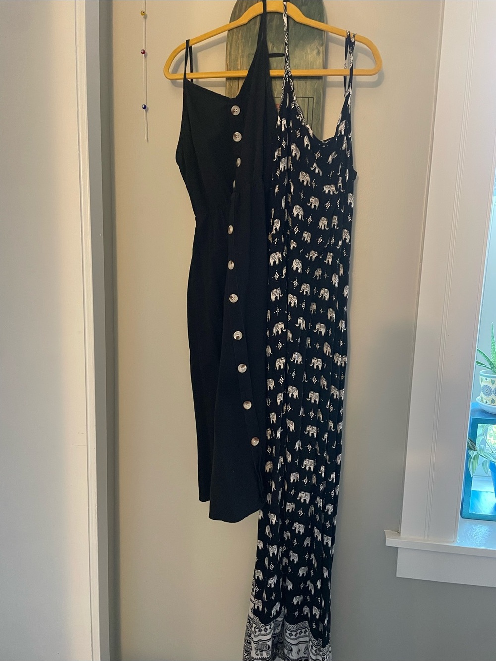 Forever 21 Black Maxi Dress Duo with Elephant Print
